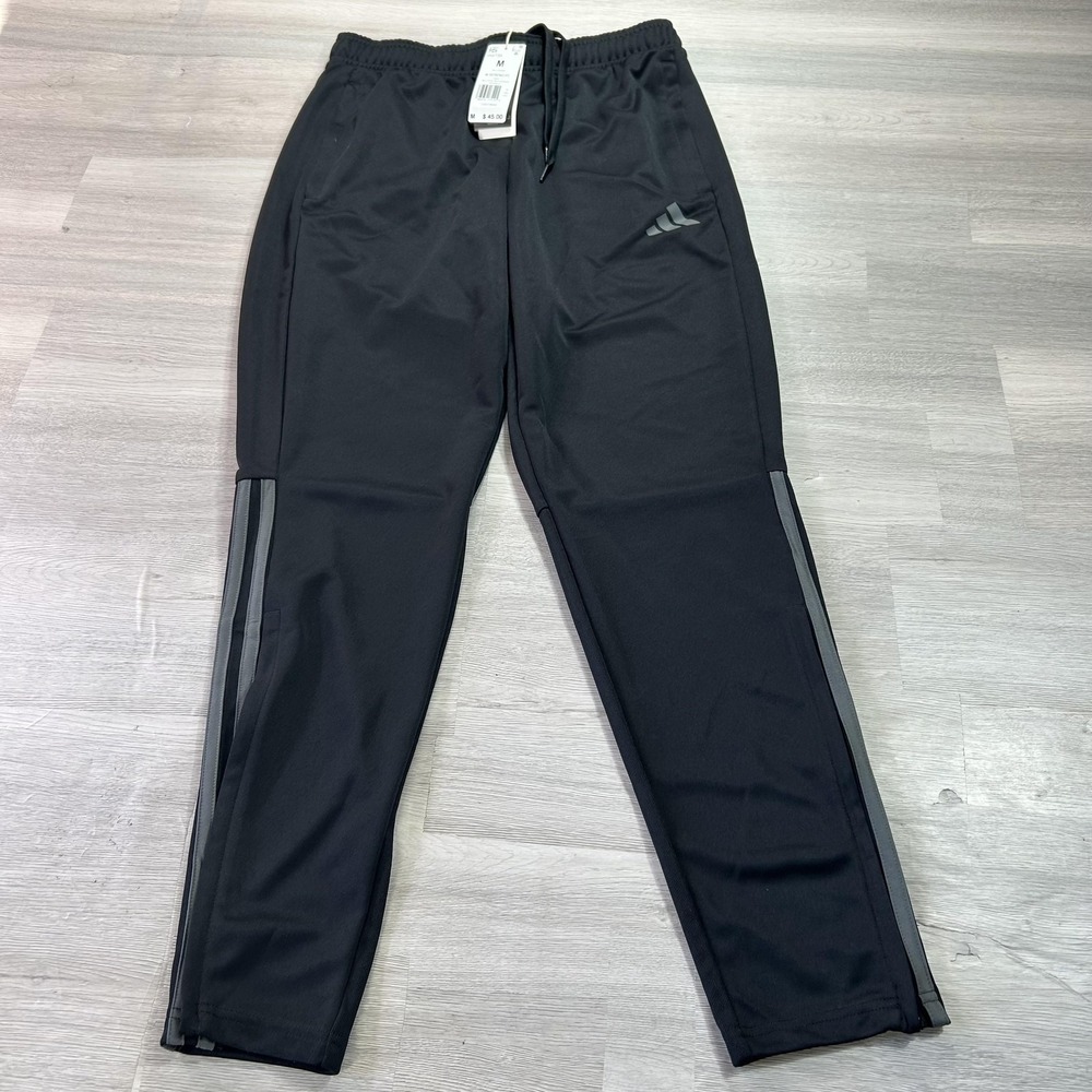 Adidas AEROREADY Track Pants Mens Medium Black Zip Hem Sereno Athletic IR9735
